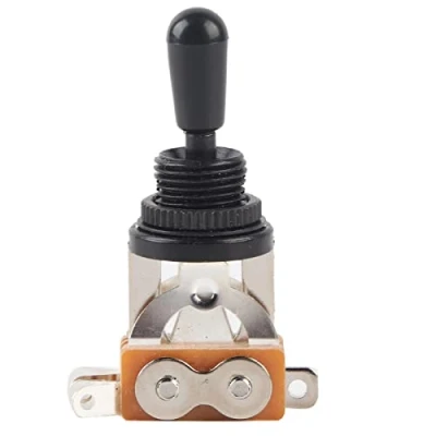 Imagen de Interruptor de Palanca 3 Vías para Guitarra, Selector Pastillas Metal con Perilla Punta Latón Guitarra Eléctrica Estilo LP., Negro