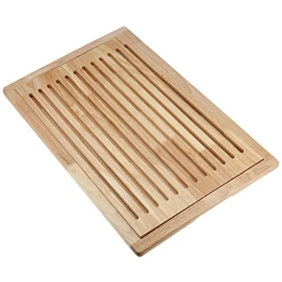 Imagen de tabla de cortar pan APS &quot;Rubber Wood&quot;, cortar, pan, con bandeja recogemigas extraíble, sobre 4 pies antideslizantes, 60 x 40 cm, 2 cm altura, madera Luz