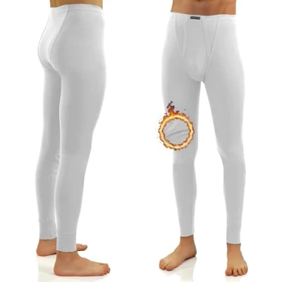 Imagen de Sesto Senso Calzoncillos Largos 100% Algodón Pantalón Invierno Térmico Hombre M Blanco