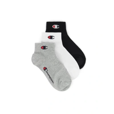 Imagen de Champion Core Socks Junior 3PP Quarter Calcetines con Forro, Gris Claro, EU 27 30 Unisex Niños y Adolescentes