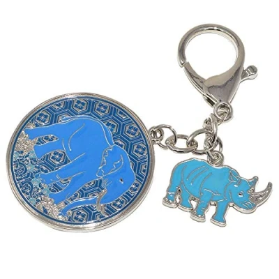Imagen de juanxian Amuleto antirobo Feng Shui con rinoceronte azul y elefante W4138