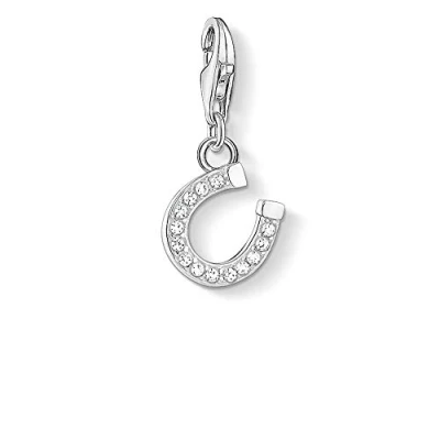 Imagen de Thomas Sabo Colgante con Motivos Inspirados en la Espiritualidad y Buena Fortuna, Abalorio de Herradura Piedras