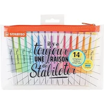 Imagen de Marcador STABILO swing cool Estuche con cremallera 14 colores pastel