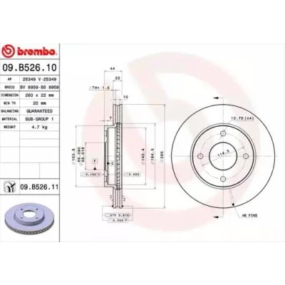 Imagen de Disco de freno BREMBO 09.B526.11