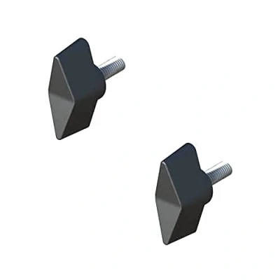 Imagen de 2 tornillos de mariposa con perno roscado, M4, M5, M6, plástico, acero, tiradores en T, tornillo 4 mm, 5 6 tuercas universales, negro (M5 x 12)
