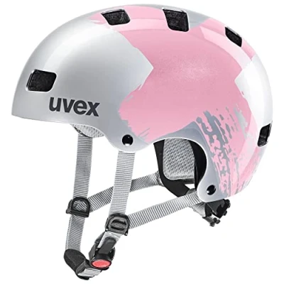 Imagen de uvex kid 3, casco infantil robusto, ajuste de talla individualizado, ventilación optimizada, silver, rosé, 51 55 cm