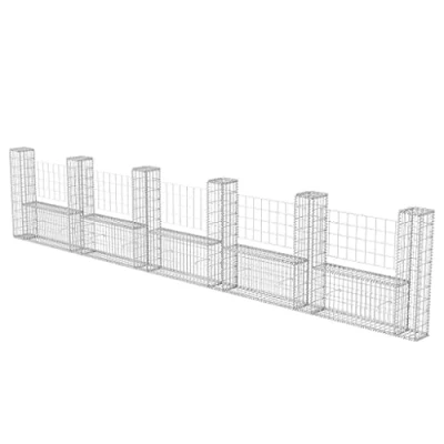 Imagen de vidaXL Cesta U Muro Gaviones 570x20x100 cm Jardinera Contenedor Malla Metálica