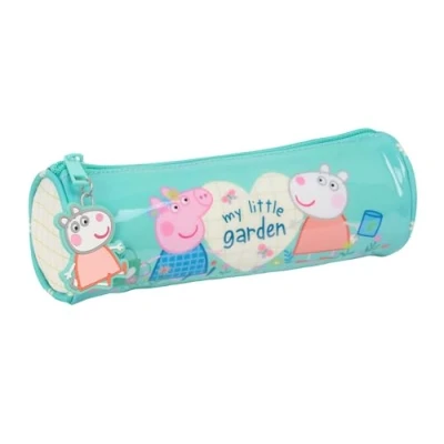Imagen de Safta Peppa Pig Pretty Flowers Estuche Redondo Escolar, Infantil, Niño, Ideal para Niños de 5 a 14 Años, Cómodo y Versátil, Calidad Resistencia, 20x7 cm