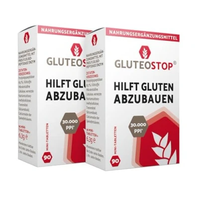 Imagen de GluteoStop® ayuda a descomponer el gluten sensibilidad al dieta sin enzima (180 mini tabletas)