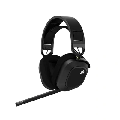 Imagen de Corsair HS80 RGB WIRELESS Auriculares Inalámbricos para Juegos Multiplataforma Dolby Atmos Micrófono Omnidireccional Compatible con iCUE PC, Mac, PS5, PS4 Carbono