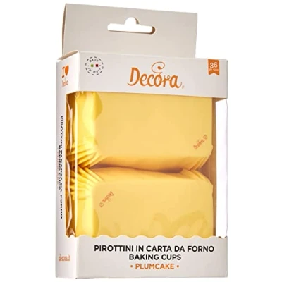 Imagen de DECORA, 0339884 Moldes para Mini Plumcakes, Muy Prácticos Hornear, Presentar y Regalar Resistentes hasta 220, Hechos en Italia, Color Amarillo