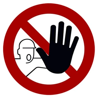 Imagen de STROBO 25 pegatinas de prohibido el paso para personas no autorizadas , 9,5 x cm, señales advertencia con protección UV exteriores e interiores