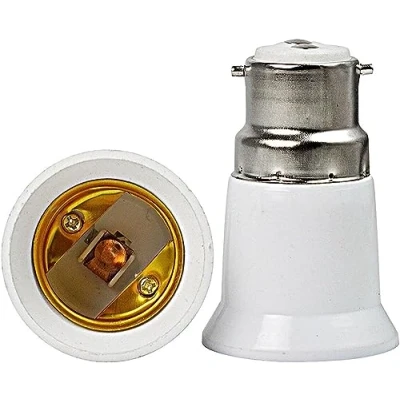 Imagen de adaptador de enchufe bayoneta, convertidor casquillo B22 a E27, bayoneta rosca Edison, base lámpara BC ES para bombillas LED y
