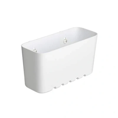 Imagen de TATAY 4520101 Pequeña Cesta organizadora de ducha con ventosas, capacidad 1.5 kg, Plástico polipropileno, Color blanco, 20 x 9.5 11cm