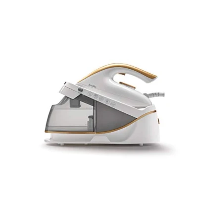 Imagen de Breville Pressxpress Plancha con Caldera de 2400 W, Placa multidireccional cerámica, Golpe 230 g, Chorro Vapor Vertical 100 g/min, presión 5 Bar, Color Blanco