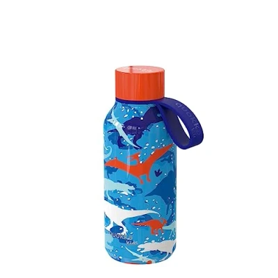 Imagen de Quokka Kids Solid Con Colgador Dinosaur 330 ML Botellas De Agua Acero Inoxidable Sin BPA Botella Térmica Doble Pared Mantiene el frío y Calor para Niños Adultos