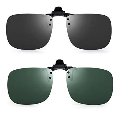 Imagen de JM Polarizadas Clip en Gafas de Sol Sin Marco Flip up Lente Para Graduadas Gris+Verde