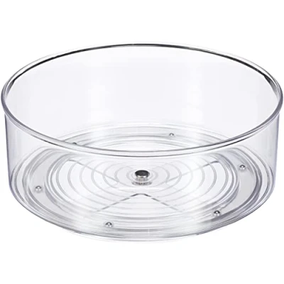 Imagen de iDesign Cabinet/Kitchen Binz Plato giratorio, pequeño organizador de armarios cocina en plástico, especiero transparente