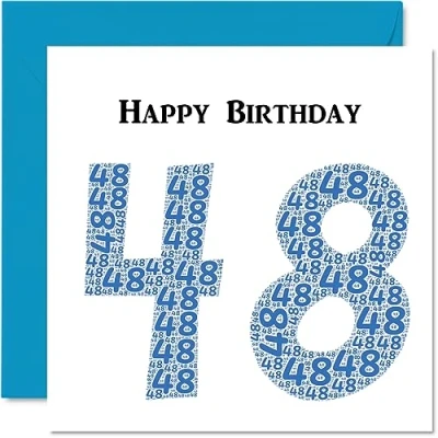 Imagen de Divertidas tarjetas de cumpleaños 48 para hombres, Shapecloud Tarjeta feliz papá, mamá, hermano, hermana, abuelo, niñera, tío y tía, felicitación 145 mm x mm,