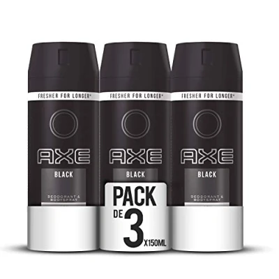 Imagen de AXE Black Desodorante Bodyspray para hombre, 48 horas de protección, 150 ml, pack 3