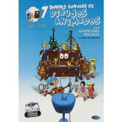Imagen de 7 Dibujos Animados Coro/piano (Ensemble series)