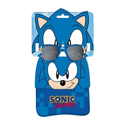 Imagen de Gorra con Visera Curva de Sonic Color Azul Apta 4 a 8 Años Bordados la Colección para Niños Velcro Trasero Ajustable Producto Original Diseñado en España