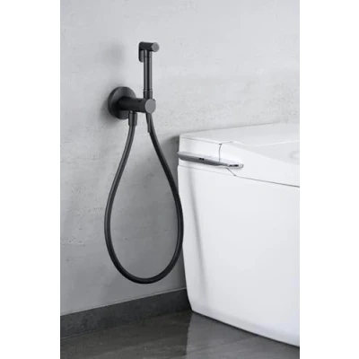 Imagen de MICE Grifo Monomando de Bidet empotrado Ducha Higienica Griferia baño bide para agua caliente/Frio Serie LIne Negro Mate RDD038/NG