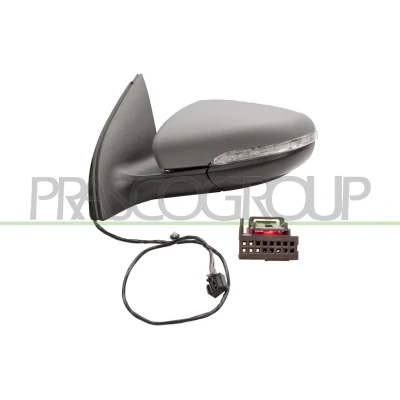 Imagen de Espejo retrovisor Prasco VG0387324 izquierda imprimado calefactable, abatible eléctricamente, con iluminación ambiental, no tintado VOLKSWAGEN: GOLF 6