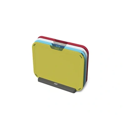 Imagen de Joseph Duo Icon Juego de 4 Tablas Cortar Cocina con Código Colores y Iconos Alimentos Soporte Almacenamiento, Plastico, Multicolor