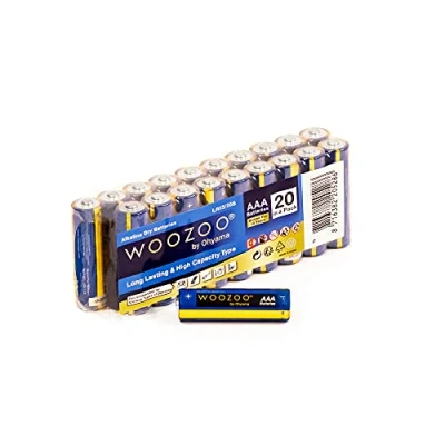 Imagen de IRIS OHYAMA Dry Cell Battery LR03/AAA/20 Lote de 20 Pilas alcalinas AAA, 1,5 V, 1250 mAh, Larga Vida útil 10 años, Amarillo