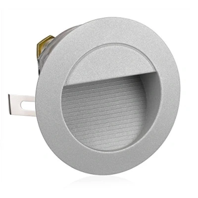 Imagen de ledscom.de Lámpara LED para escaleras/plafón empotrable de pared interiores y exteriores, downlight, redondo, gris, 125mm Ø, blanco cálido, luz orientación, foco pared,