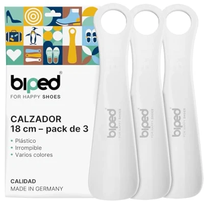Imagen de biped juego de 3 calzadores plástico calzador 18 cm fabricación alemana z1570(blanco)