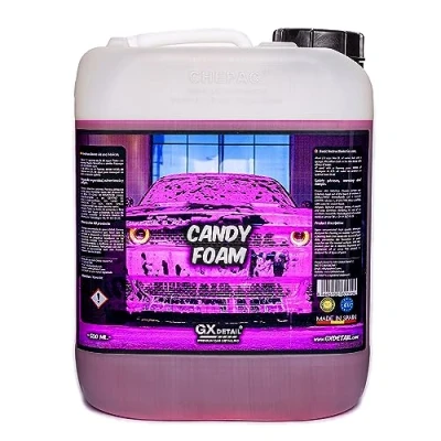 Imagen de GxDetail Pink Foam 5 Litros Espuma de Lavado Rosa para Coche Limpieza Profunda y Brillo Espectacular Densa pH Neutro Seguro Pintura Efecto Nieve.