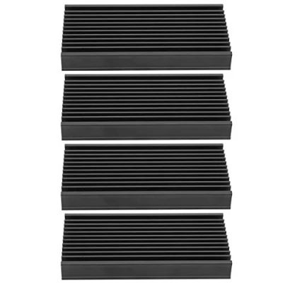 Imagen de Disipador de Calor, Paquete 4 disipadores Calor Aluminio para enrutador/CPU/Amplificador/Fuente alimentación/módulo/Placa Base, 50x12.7x100mm, Negro