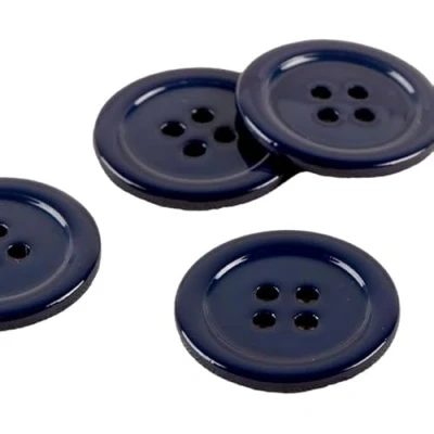 Imagen de Lote de 3 botones redondos 100% nácar azul marino, tamaño 20 mm