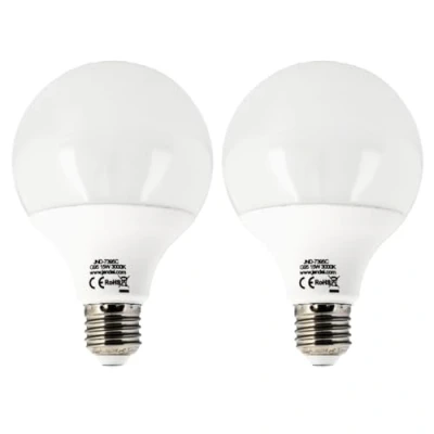 Imagen de Jandei 2 x Bombilla LED Globo, G95 Rosca E27, 15W (equivalente a 100W) Luz Blanca Cálida 3000K, 1200 Lúmenes. Perfectas para salón, oficina, cocina, pasillo.