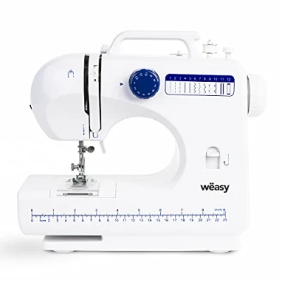 Imagen de Winkel, Blanco, 30 X 11 26 Cm, SW45 Máquina de Coser Mecánica, 12 Puntadas, con LED para Iluminar, Azul, Algodón