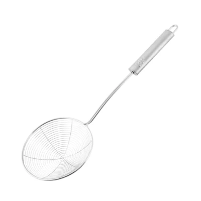Imagen de Fackelmann Espumadera de alambre acero inoxidable, adecuada para escurrir frituras sartenes y ollas, Color inox, apta lavavajillas, 36x11,8 cm, 1 ud