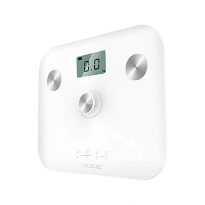 Imagen de Cecotec Báscula de baño Surface Precision EcoPower 10100 Full Healthy White. Con pulsador,Superficie vidrio templado alta seguridad, sensores precisión, pantalla LCD