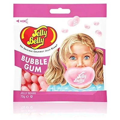 Imagen de Jelly Belly Beans, grajeas con sabor a chicle (goma de mascar), bolsa 70 gramos, caramelos masticables en forma judías