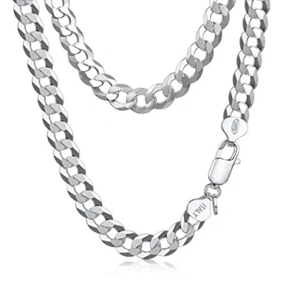 Imagen de Amberta Cadena Cubana para Hombre en Plata de Ley 925: Collar 7.9 mm 50 cm