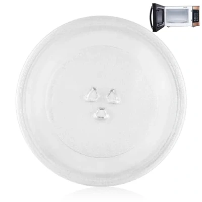 Imagen de WinGluge Plato Microondas Universal 245 mm de Diámetro, Giratorio Cristal Redonda con 3 Fijadores Apto para Todos los Modelos un 24.5 CM