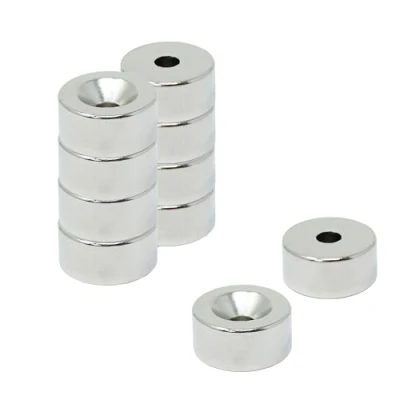 Imagen de Magnet de Neodimio Para Artes, Manualidades, Fabricación Modelos, Bricolaje, Pasatiempos, Oficina Y Hogar 10mm Diámetro x 5mm Espesor 3.2mm C/Fregadero 2kg Norte Paquete 10