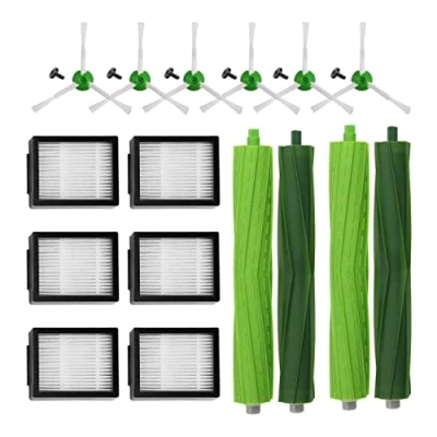 Imagen de MIRTUX Kit de Recambios para Roomba Serie E, i, y J Repuestos E5, E6, i1, i3, i3+, i7, e5154, e5158, j7 Accesorios Alta Eficiencia Pack Rodillos, Filtros, Cepillos Laterales