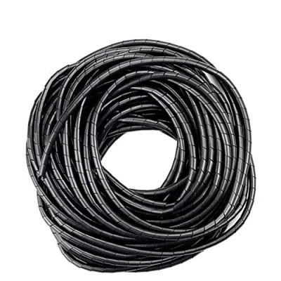 Imagen de GTIWUNG 25mx4mm Organizador de Cables en Espiral, Tubo Flexible Espiral Evuelto para PC TV DVD Cable Antena estéreo agrupar Cable, Negro