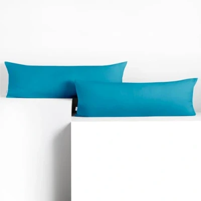 Imagen de DecoKing 2 Fundas de Almohada 40 x 200 cm algodón con Cremallera Cian ámbar