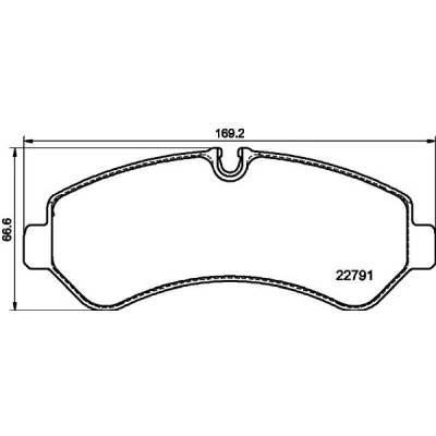 Imagen de HELLA 8DB 355 039 131 Juego de pastillas freno preparado para indicador desgaste MERCEDES BENZ: Sprinter 5 t Camión plataforma / Chasis