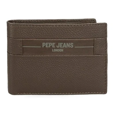 Imagen de Pepe Jeans Checkbox Cartera Horizontal con Monedero Marrón 11,5x8x1 cms Piel