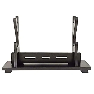 Imagen de Soporte de Espada Katana Madera Montaje en Pared,Espada Gladiador Pantalla Pared Crusader Cuchillo Arma,Negro (2 Capa)