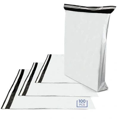 Imagen de Netuno 100 Bolsas de plástico para envío Blancas 430 x 600 mm mensajería Postales Autoadhesivas Alto Brillo Opaco Impermeables Fuerte Sacos Ropa Embalaje Caja Libros Zapatos Correos